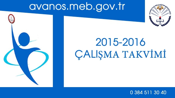 2015-2016 Yılı Çalışma Takvimi