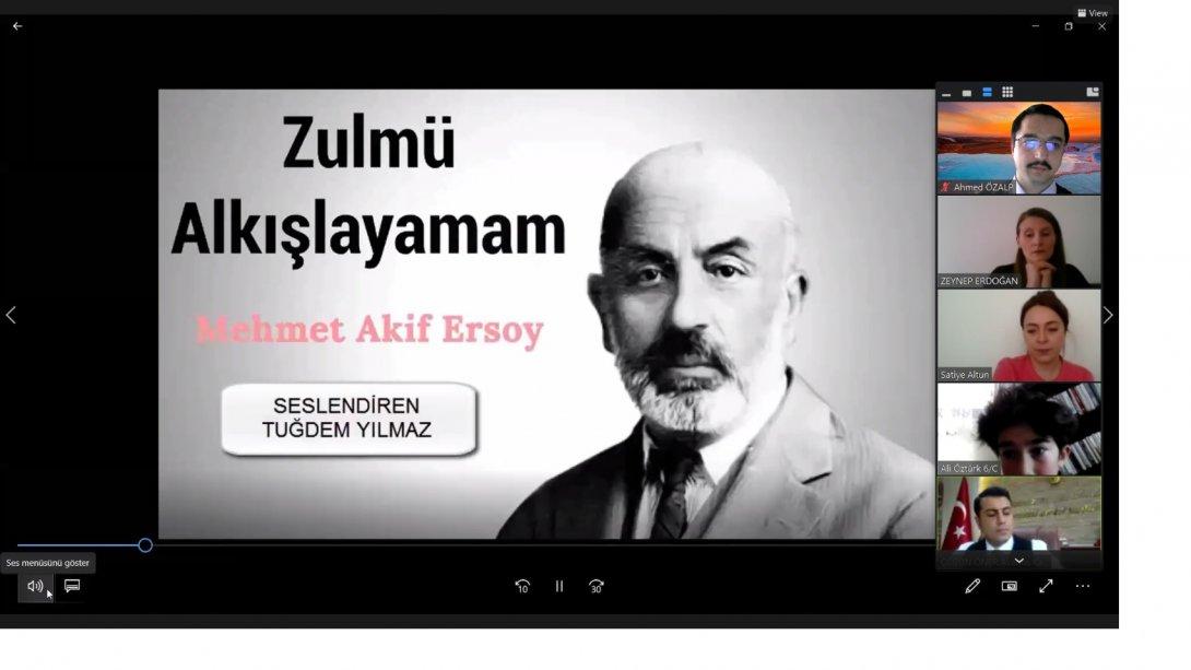 Milli Şairimiz Mehmet Akif Ersoy'u Anma Haftası Etkinlikleri